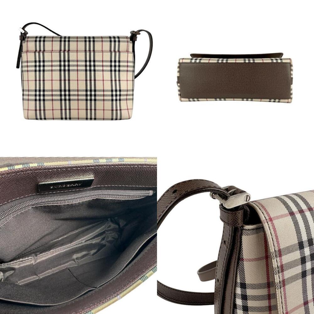 Burberry Nova Check Canvas Leather Crossbody Shoulder Bag Beige Tan Multicolor - Picture 3 of 4